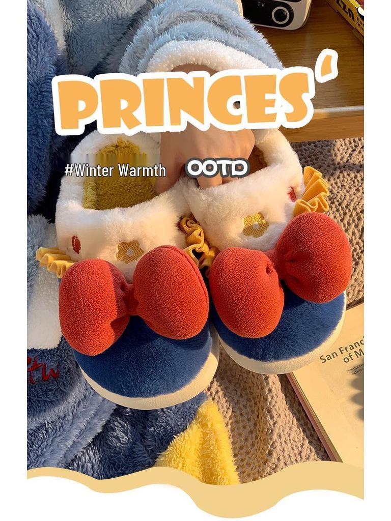 Damen Niedliche Kleine Lamm Baumwoll Mutterschaftspantoffeln - Rutschfest, Fellartig, Fersenbedeckt für Herbst/Winter 2024