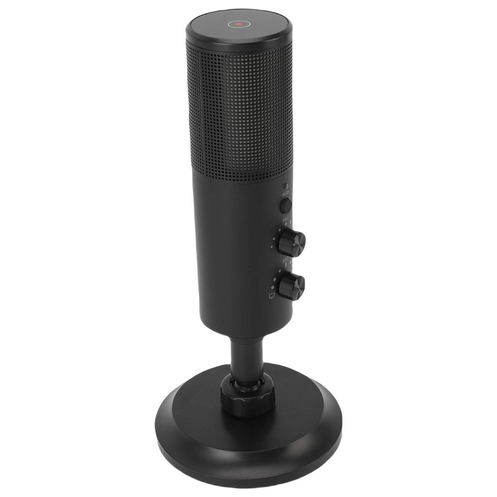 USB Microphone with RGB Light Cardioid Microphone for Computer Mobile Phone Live Streaming