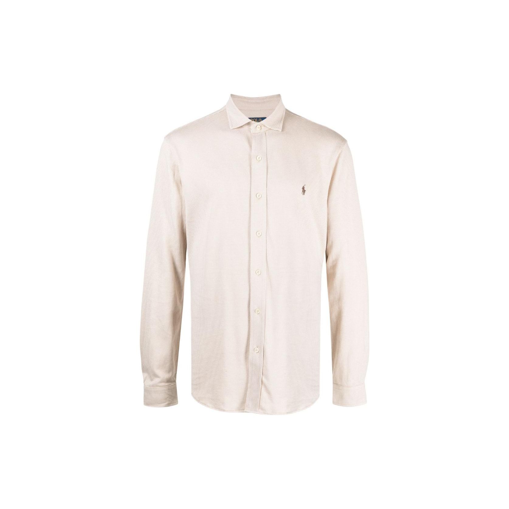 

Polo Ralph Lauren Ss23 Вышитая логотипом бренда Однобортная рубашка с длинным рукавом Мужские рубашки Бежевый 710909657-001 M