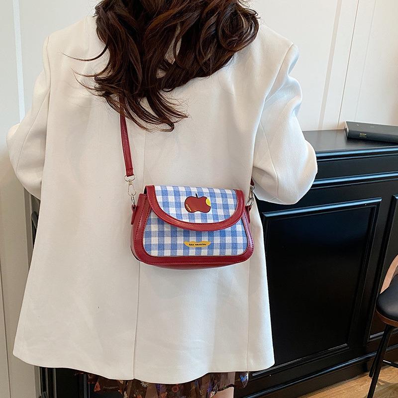 Autumn Popular Plaid Small Bag Women's New Fashion Simple Underarm Small Square Bag Casual Commuter Messenger Bag