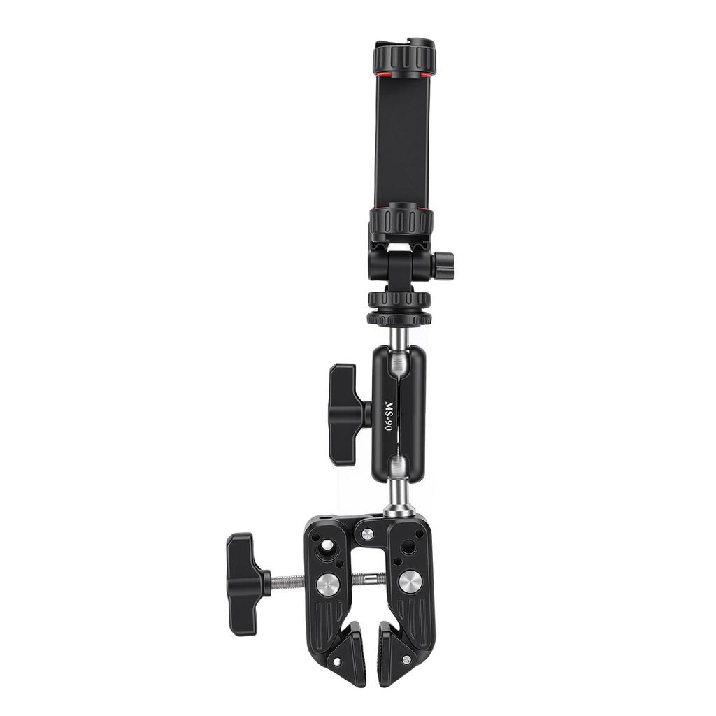 Cycling Camera Clamp Lightweight Double Head Aluminum Alloy Bike Camera Mount for Action Camera Phone