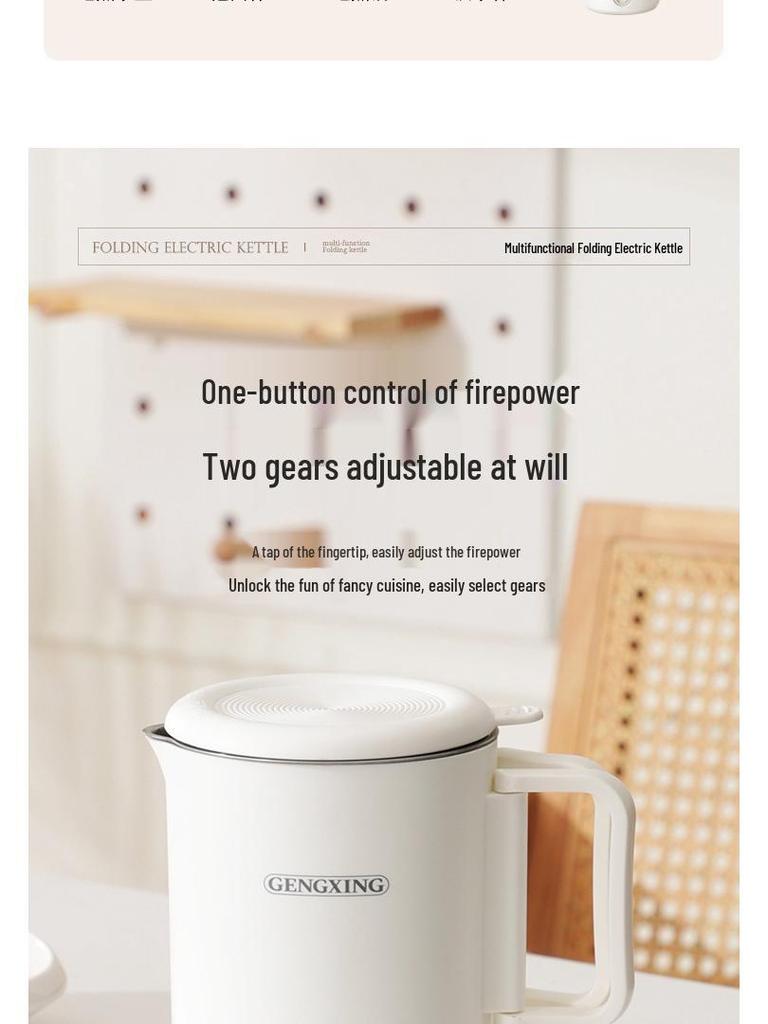 316 Stainless Steel Foldable Electric Travel Kettle - Portable Mini Boiler for Outdoor Use