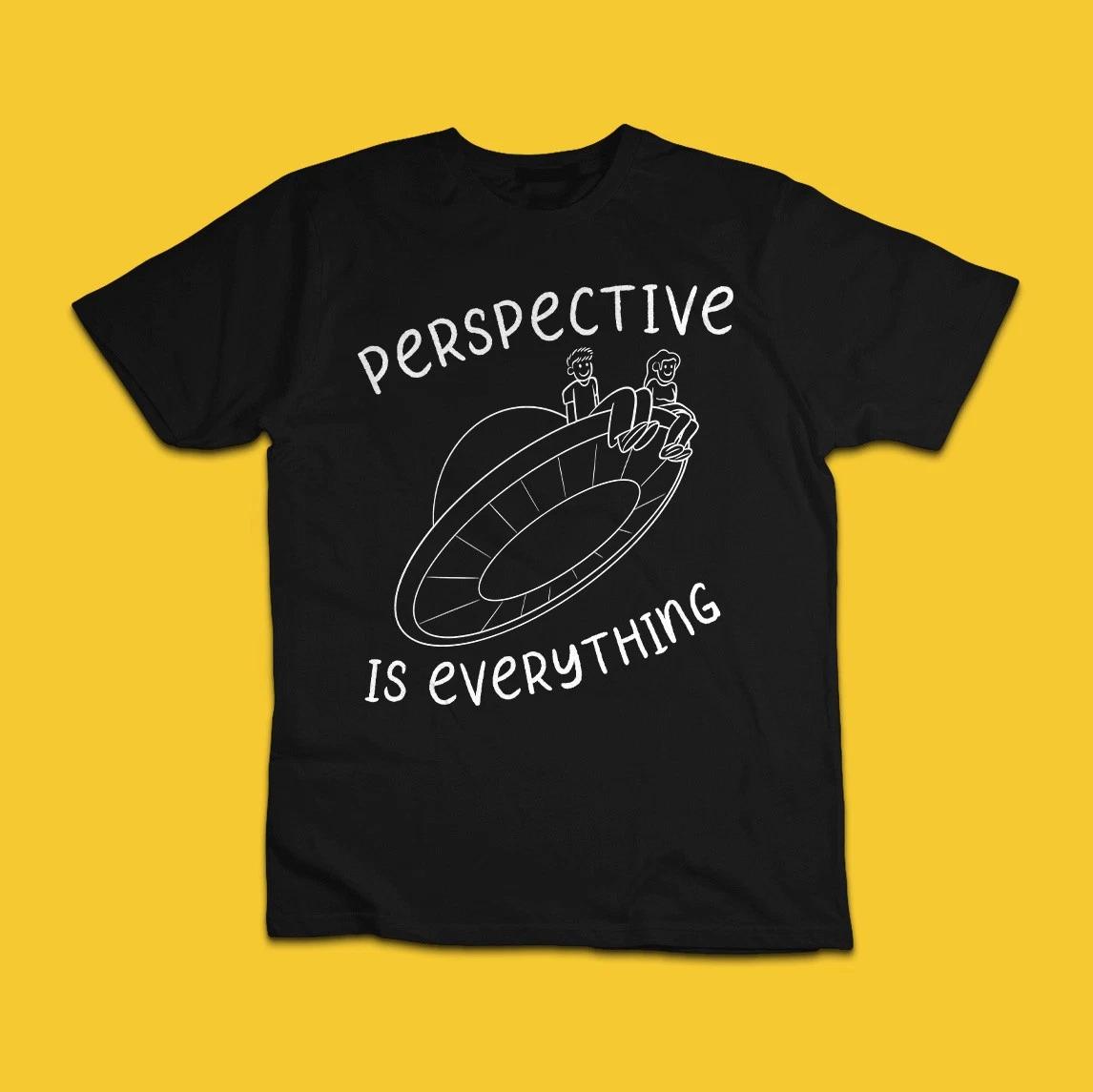 Perspective Is Everything Funny Optical Illusion Graphic T-Shirt M
