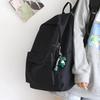 School Travel Bag Versatile Solidcolor Largecapacity Backpack Unisex Black