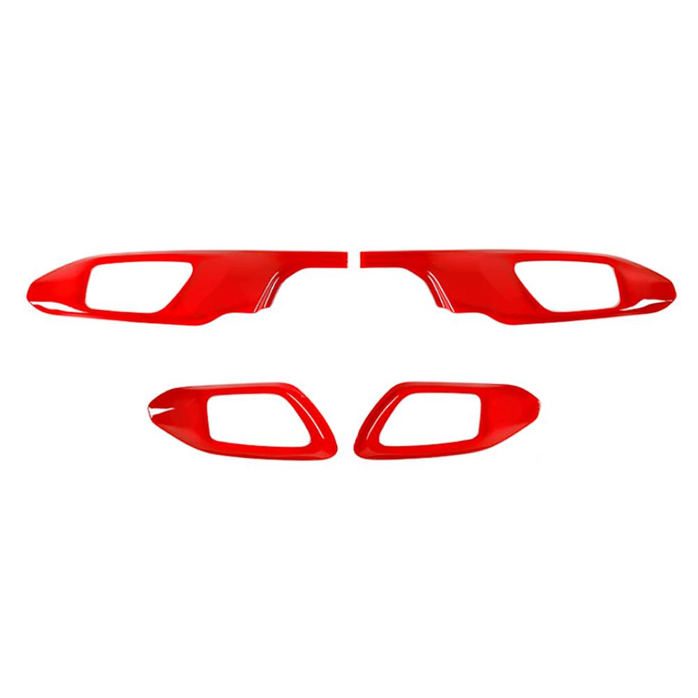 

4pcs ABS Car Interior Door Handle Panel Decorative Cover Decorative Stickers for Jeep Compass - Auto Parts Styling червоний