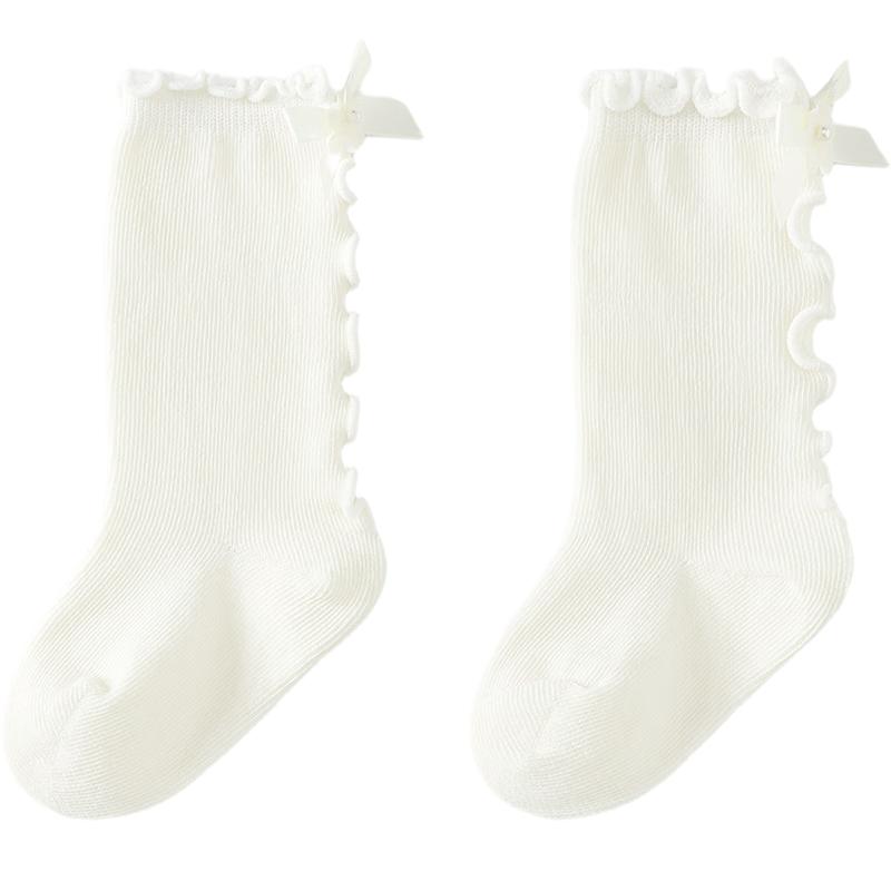 TONGTAI Baby Girls Bow Mid-Calf Socks