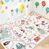 Kinderteppich Bauernhof und Waldtiere Teppich für Jungen Mädchen Zimmer Auto Straßenmatte für Schlafzimmer Wohnzimmer Weicher Bauernhof Kinderteppich