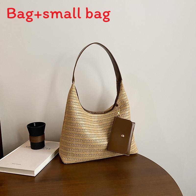 Summer Fashion Woven Tote Bag With Inner Phone Pocket For Beach Days