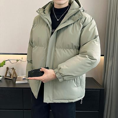 2025 Baumwollgepolsterte Herren Winter Neu Verdickt Warm Kapuze Tasche Trendige Marke Amerikanischer Stil Locker Baumwollgepolsterte Jacke