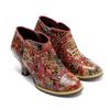 Johnature Rýt Spliced ​​Fashion High Heels Dámské z pravé kůže s kulatou špičkou Všestranné lodičky