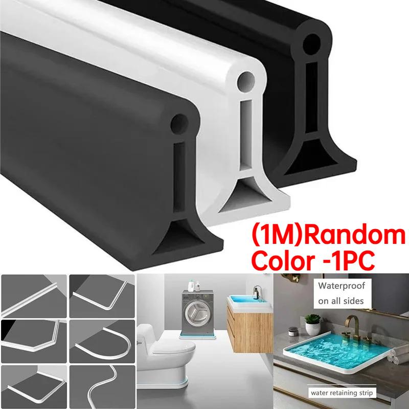 Silikonowy Stoper Wody Samoprzylepny Giętki Pasek Retencjonujący Wodę Separacja Mokro-Suche w Łazience Bariera Brodzika Wodoodporny Pasek do Toalety Domowej Umywalki