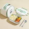 Cute Panda Lunch Box 304 Stainless Steel Office Worker Microwae Heating Bento Box with Tableware Thermal Insulation Bag Meal Box