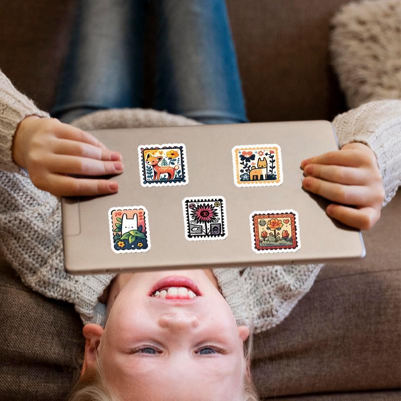 

50 шт./набор Милые наклейки-штампы с животными Декали Багаж Ноутбук Мотоцикл Телефон Водонепроницаемая наклейка Детская игрушка разноцветный