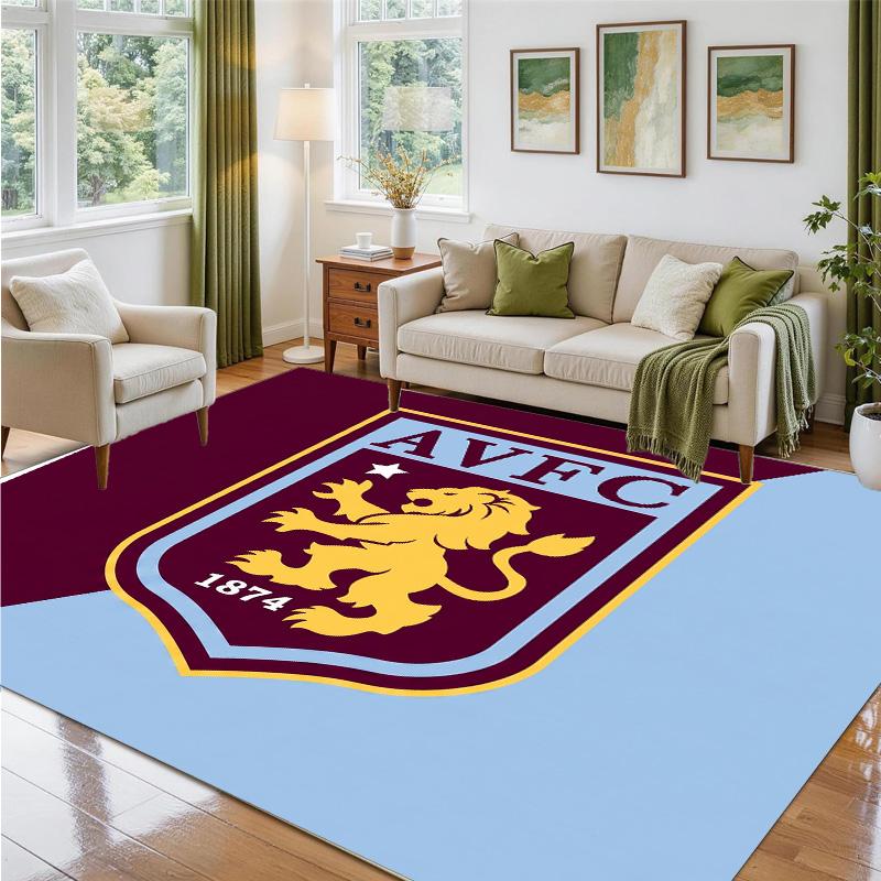 Aston Villa Fußball Design Kristall Samt Teppich Weiche Dekorative Matte für Schlafzimmer Eingang
