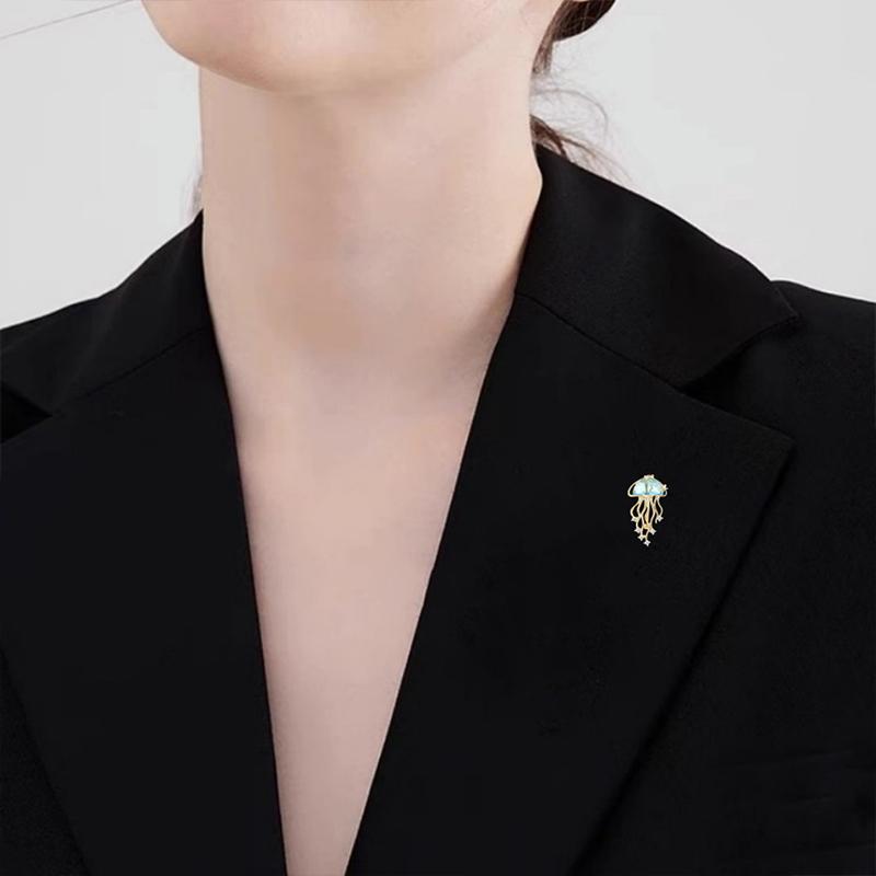 Cute Jellyfish Brooch Fashion Elegant Sweater Cardigan Corsage Jewelry For Women