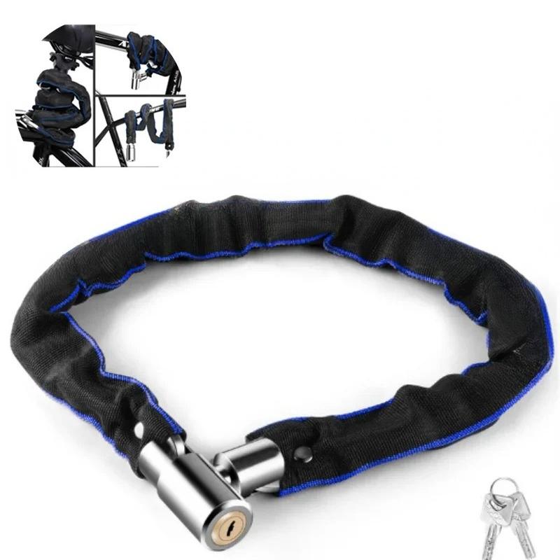 60/65/85/105cm Metal Anti-Theft MTB Road Bike Heavy Duty Safety Lock for Motorcycle Scooter Padlock Bicycle Chain Lock with Key 4
