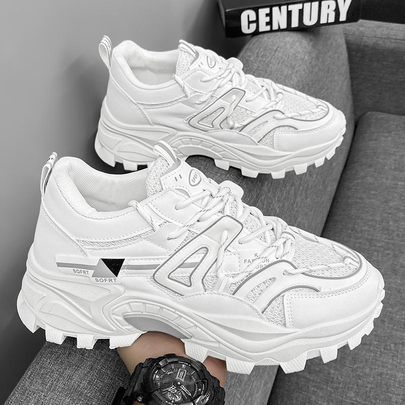 

Кеди чоловічі весна 2024 нові повсякденні спортивні літній тренд дихаючі маленькі білі модні туфлі на товстій підошві, що збільшують зріст, чоловічі туфлі 45