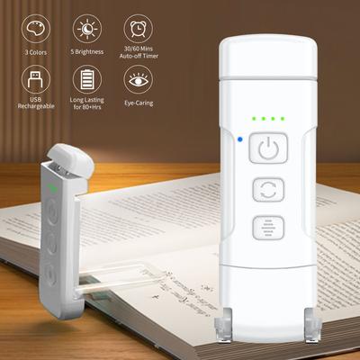 Mini Lumină de Lectură cu Clip Lumină de Carte cu Temporizator Reîncărcabilă cu Clip Marcaj Lumină de Carte Led Lumină de Lectură Portabilă Lampă de Birou de Noptieră