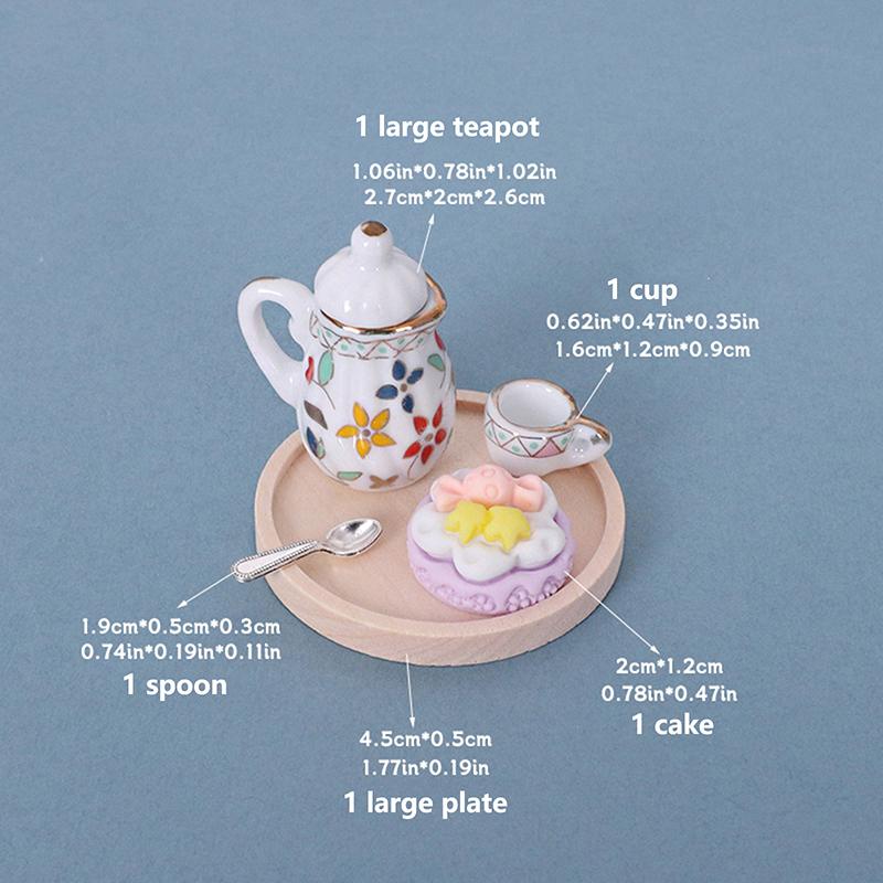 

5 шт. кукольный домик имитация миниатюрная посуда фарфор керамическая чашка для чая торт деревянная доска ложка кухонная мебель игрушки