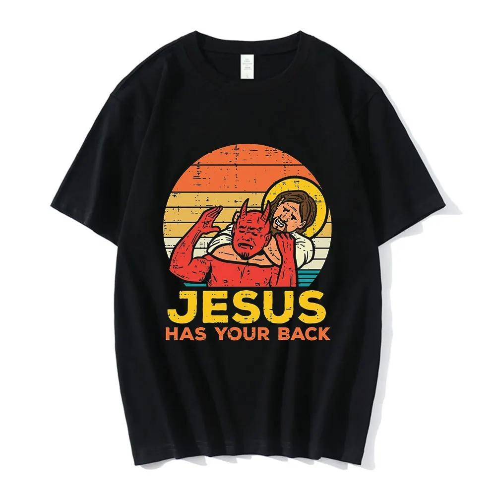 Streetwear Nicolas Cage Moshi Moshi Jesus Desu T-Shirt Men Meme Picolas Cage Awesome T-shirts Cotton Clothing
