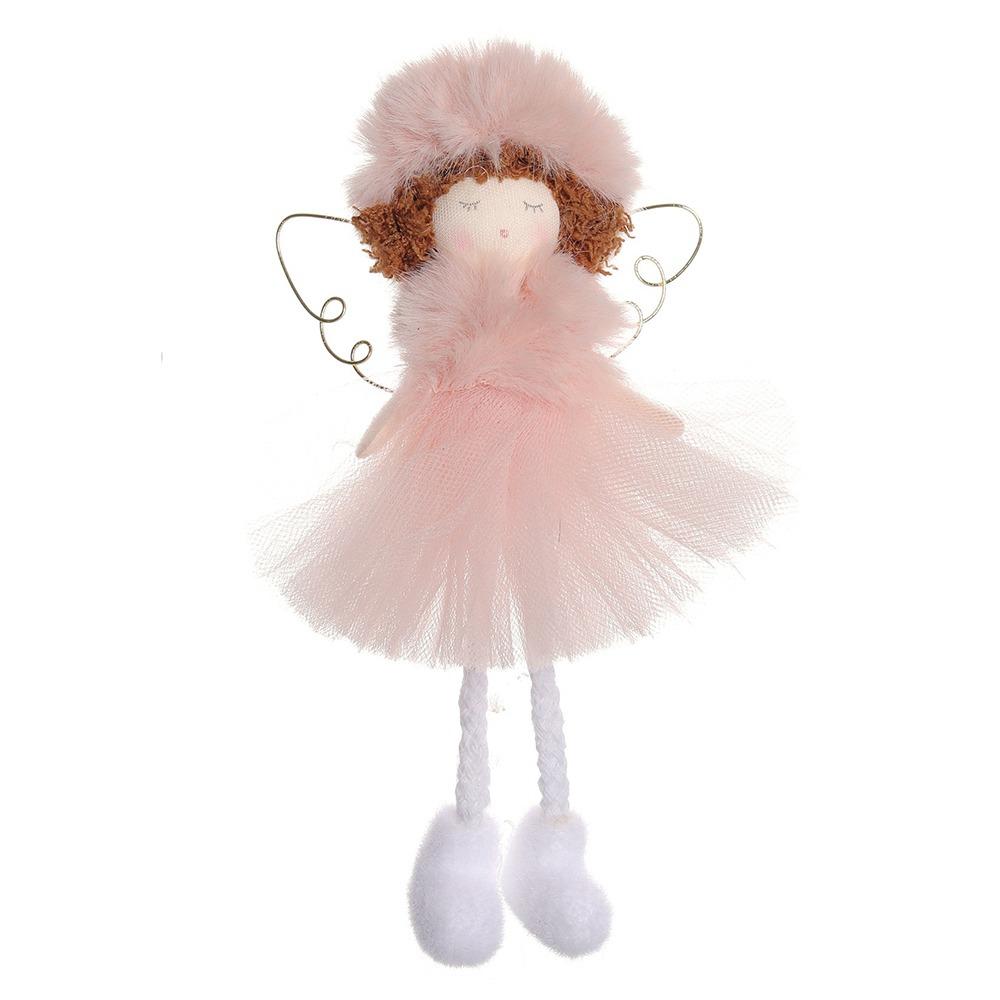 Christmas Plush Angel Girl Dolls Ornaments Xmas Tree Pendant Hanging Decoration For Home New Year Decor Supplies Kids Gifts