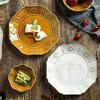Retro Japanese Style Ceramic Plates Exquisite Relief Soup Bowls Delicious Dishes Dining Plate High End Household Tableware