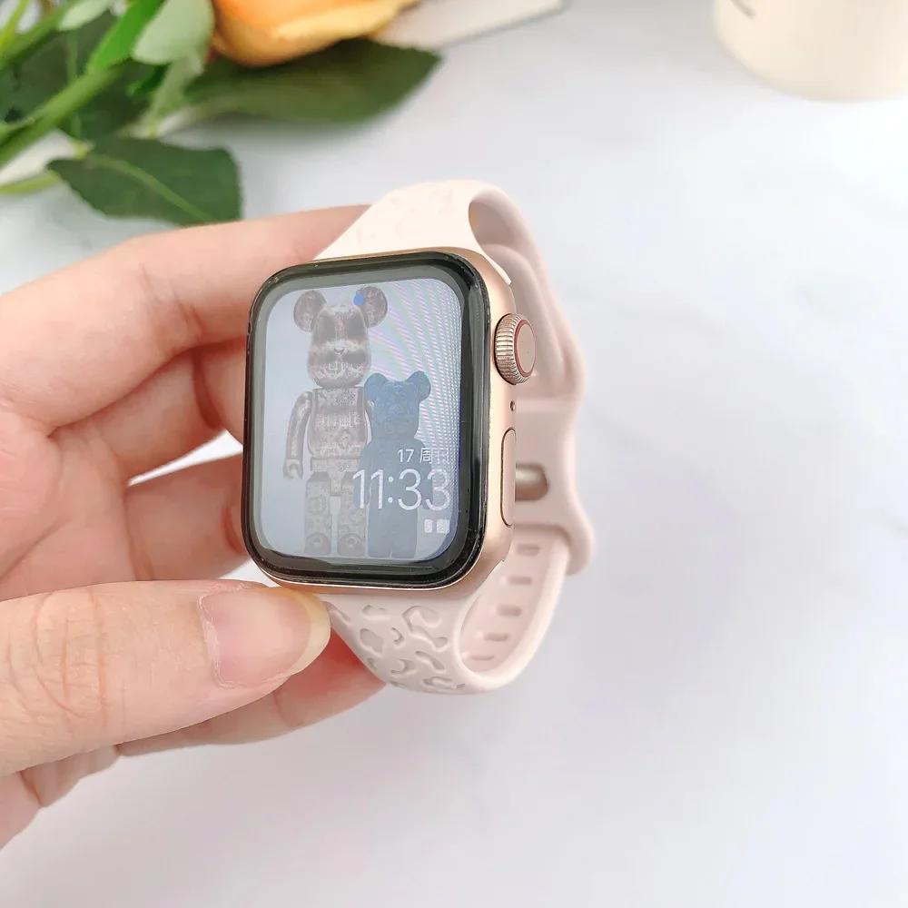 Wąski pasek do paska Apple Watch 40mm 41mm 42mm 38mm 49 44mm 45mm grawerowana silikonowa bransoletka Correa seria 8 7 6 9 5 4 3 SE Ultra