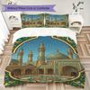 Muslim Pattern Bedding uilt Set uilt Cover Pillowcase Home Decoration Birthday Gift (1 * duvet cover + 2 * pillowcase  without core)125