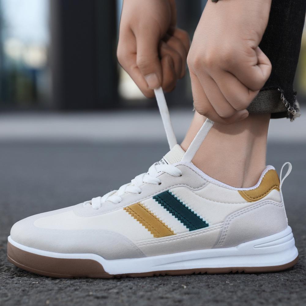 Men's shoes spring new sports shoes leather surface trend fashion board shoes versatile casual shoes white shoes Forrest Gump shoes