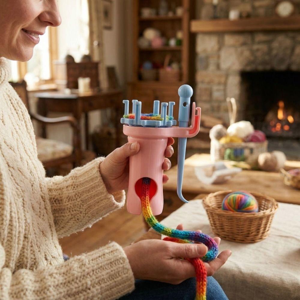 Manual Spool Knitter Plastic Bracelet Weaver Yarn Wool Knitter Knitting Spool Handmade Weaving