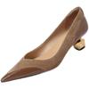 Fashion A Single-shoe Woman's Gentle and Elegant French 2025 Summer New Retro Pointed-toe, Irregular-shaped, Thick-heeled High Heels