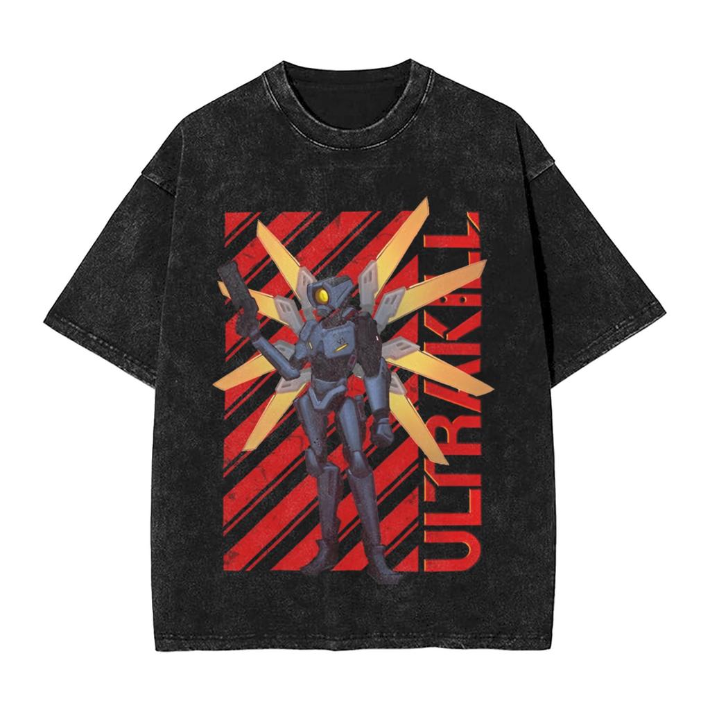 Hell Is Kill Ultrakill Shooter Graphic Tshirt Mens Womens Clothing Cotton Short Sleeve Tees Vintage Washed Oversized T Shirt
