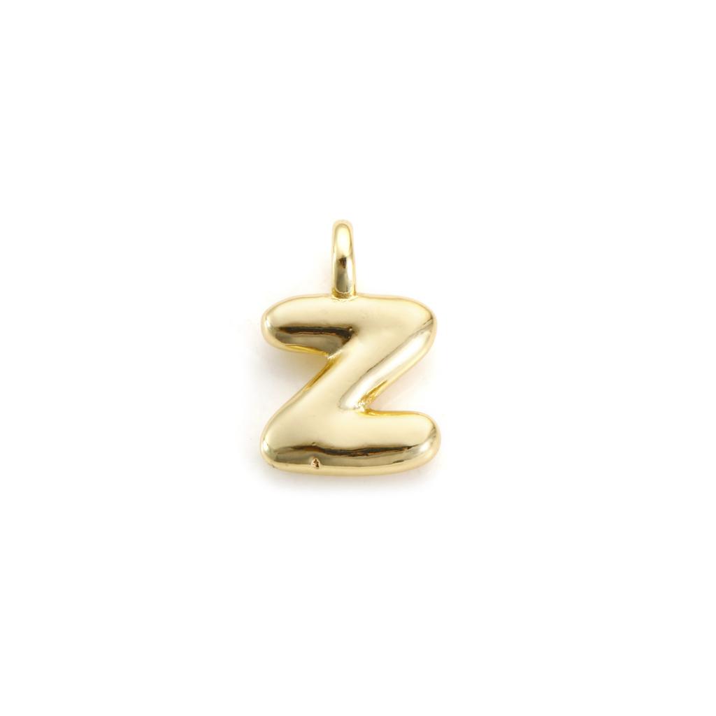 1 Stück Messing Charms Buchstabe Großbuchstaben Initialen "A-Z" 18K Echtsilber Vergoldet Anhänger Personalisierter Schmuckherstellung Zubehör