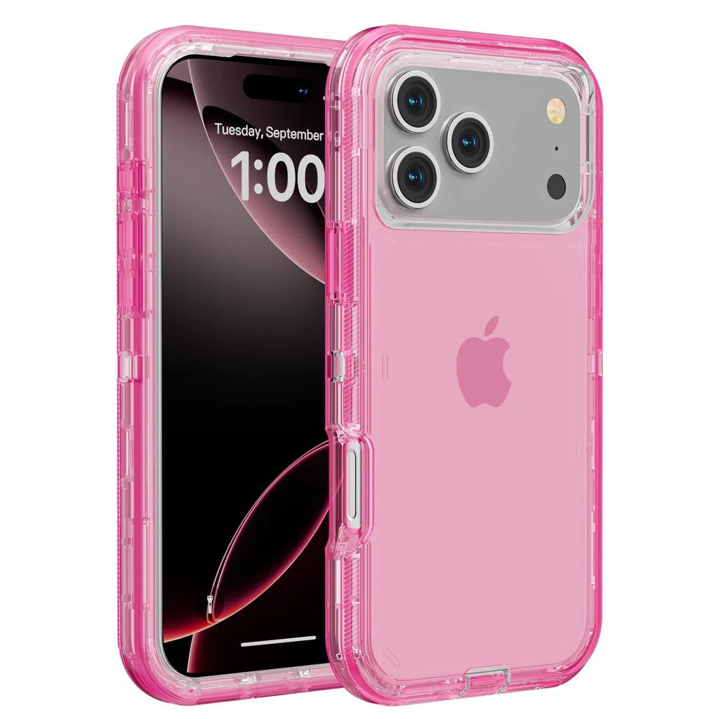 3IN1 Transparent Otter Armor Box Phone Case For IPhone 17 Air 16 E 15 14 Plus 13 12 11 Pro Max Rugged Shockproof Protect Cover