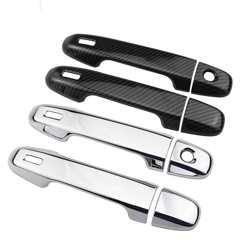 For Toyota CHR C-HR 2016- Car Exterior Front Door Handles Covers Bowls Chrome/Carbon Catch Cap Stickers