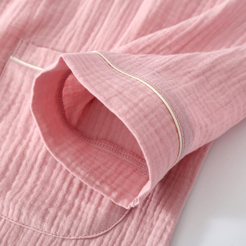 Yume Gauze Star Marshmallow Comfortable Perfect Gift for Day or Day Cherry Blossom Pajamas, Double-Layered Pajamas, 100% Cotton, Pattern, Cotton,