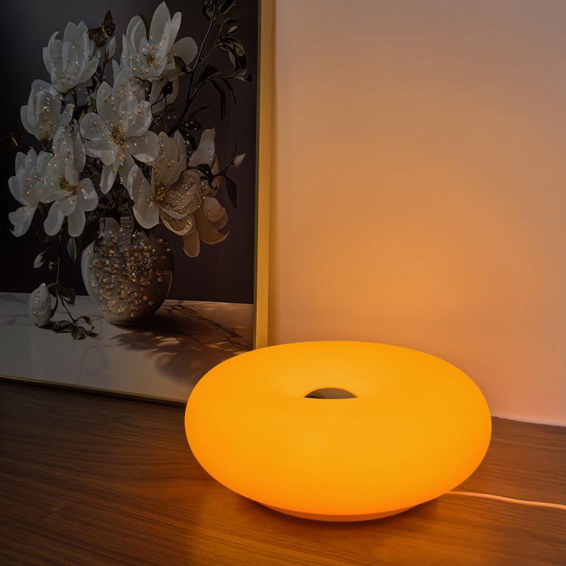 Bauhaus Donut Shaped Table Lamp USB Plug for Bedroom Bedside Living Room Dining Room Decor Ambient Light Not Glass