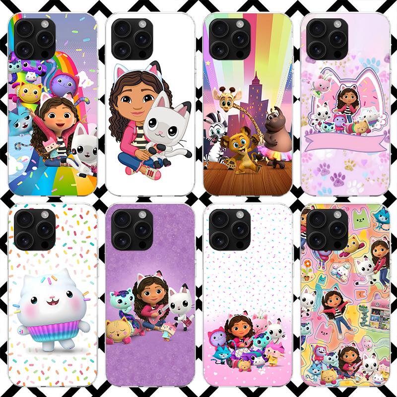 Cartoon Gabby's Puppenhaus Handyhülle für iPhone 17 Air 16 16E 15 14 Plus 13 Mini 12 11 Pro Max 7 8 + SE 2020 Weiche Hülle Fundas 17