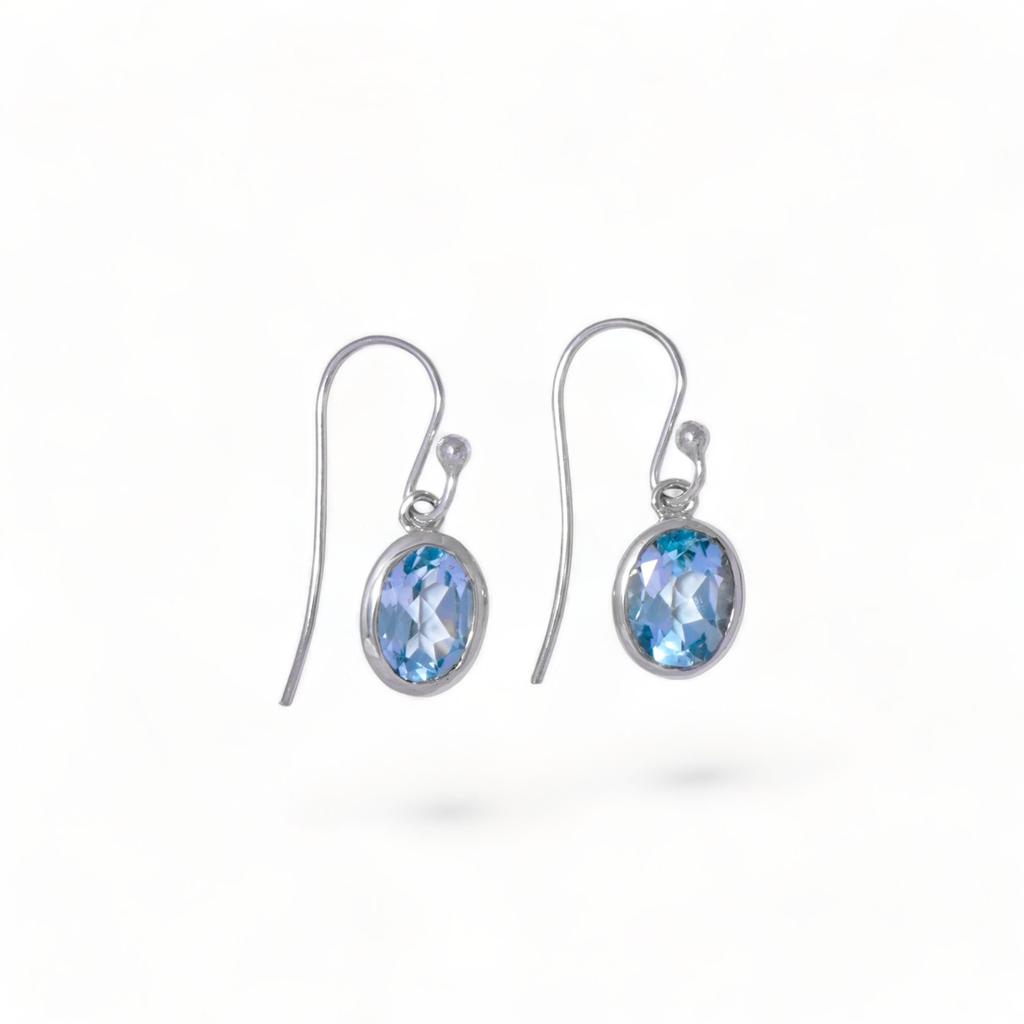 Blue Topaz Sterling Silver Drop Earrings - Zivori Jewelry
