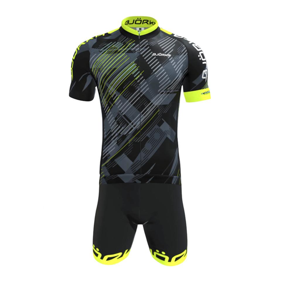 2026 Bjorka Summer Cycling Sets Men's Short Sleeve Jerseys and Gel Pad Bib Shorts for Long Time Riding Clothing Ciclismo Maillot