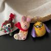 Dog Wool Felt Animal Pendant Bird Cartoon Keychain Cute Rabbit Keyring  Couple