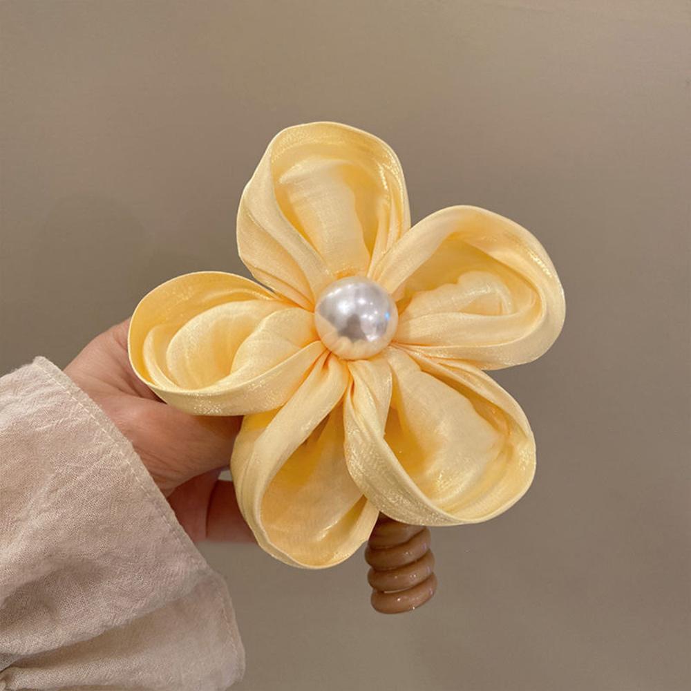 Wysokoelastyczna Gumka do Włosów z Kwiatem Kucyk Spiralna Gumka do Włosów Koreańska Gumka do Włosów Kucyk Kobieta