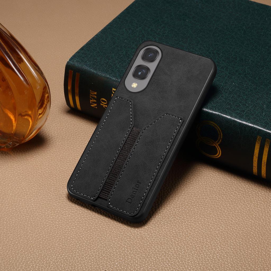 For Samsung Galaxy S25 Edge Case Elastic Card Holder PU Leather+TPU+PC Phone Cover