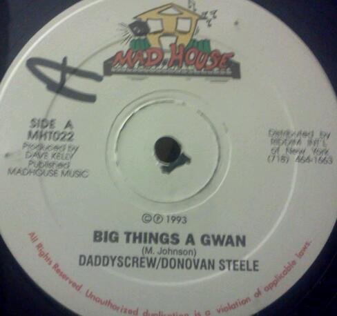 

12inch Record DADDY SCREW DONOVAN STEELE Big Things A Gwan MHT022 Mad House 1993 US Reggae Ska Dub Used
