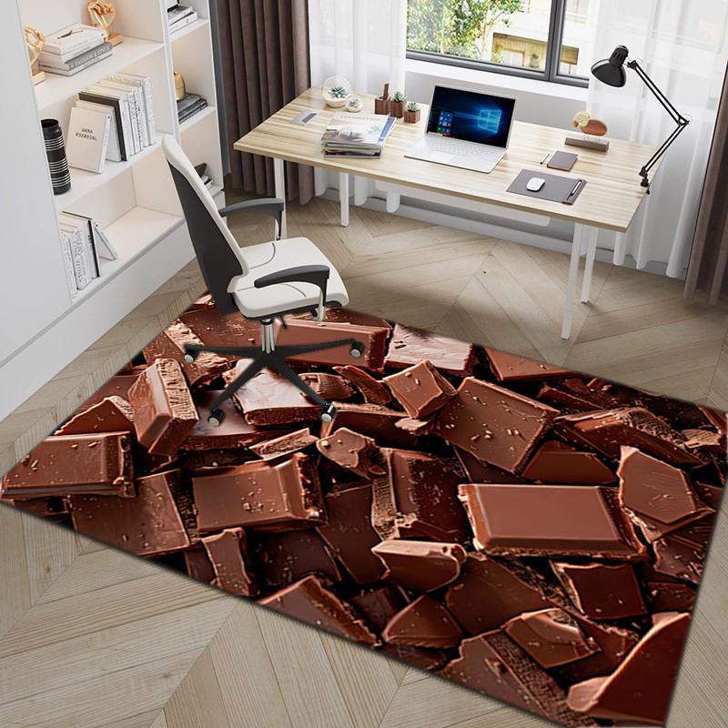 

1Pc food theme Printed circular carpet, home door mat, outdoor travel protection carpet B7 40x60cm( 15x23in )