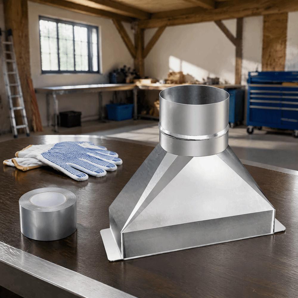 Easy Installation Duct Transition Silver Exhaust Duct Fitting Exhaust Ventilation