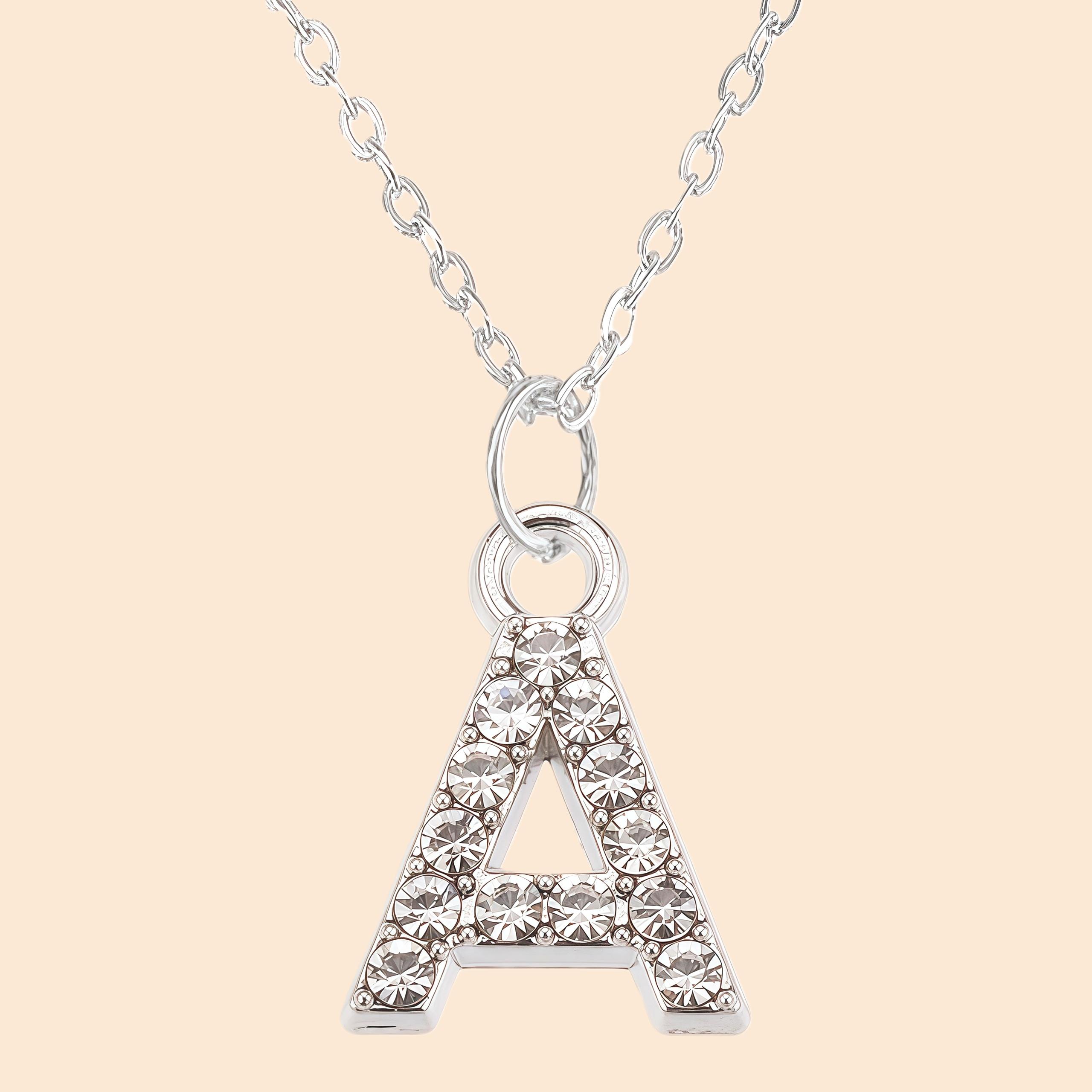 

Shining Zircon A-Z Letter Pendant Necklace 26 Initial Alphabet Clavicle Chain For Women Valentine s Day Party Jewelry Gift