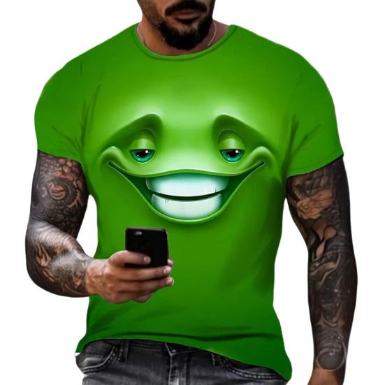 Camiseta Casual Divertida para Hombre Estampados de Animales de Dibujos Animados Camiseta Cuello Redondo Manga Corta Pullover para Uso Diario Fiesta Callejera Playa