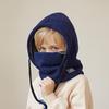 Winter Children Hat Scarf Mask One-Piece Warm Beanie Ears Neck Protection Pullover Hats for Boys Girls Fleece Lining Skiing Cap