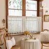 Bu Baba American Hollow Tassel Gauze Curtain for Bedroom Bay Window or Door, Finished Short Curtain.